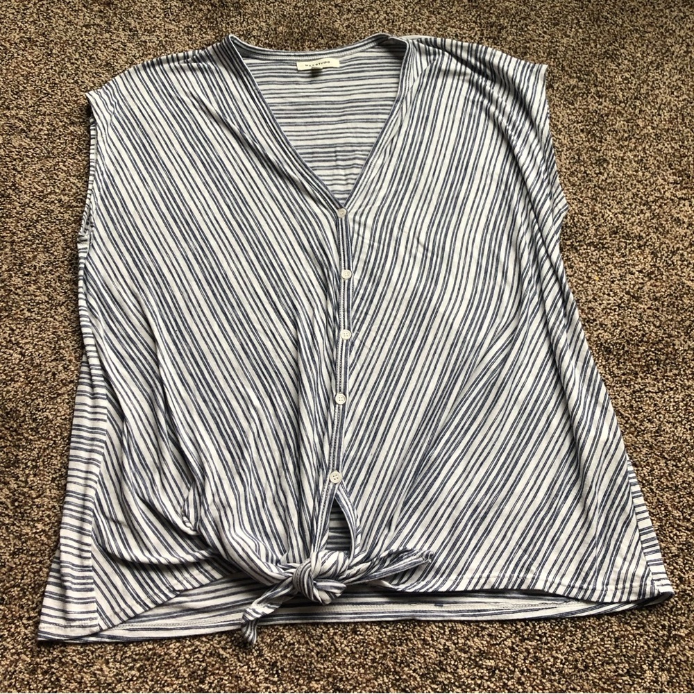 Max Studio Tie-Front Sleeveless Top Sz Lg